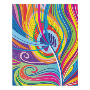 Vibrant Feather Breeze Faux Canvas Print