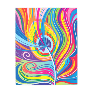 Vibrant Feather Breeze Metal Print