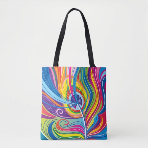 Vibrant Feather Breeze Tote Bag