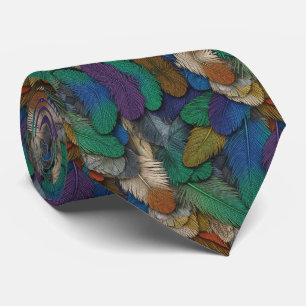 Vibrant Feather Neck Tie