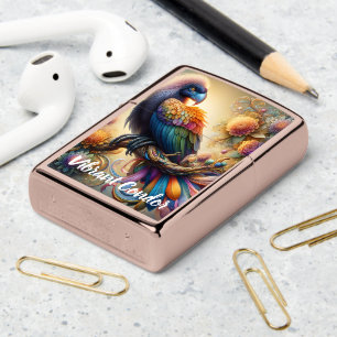 Vibrant Feathered Condor Perched Atop Tree Branch Zippo Lighter