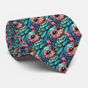 Vibrant Feathered Serenity Neck Tie