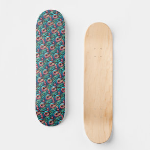 Vibrant Feathered Serenity Skateboard