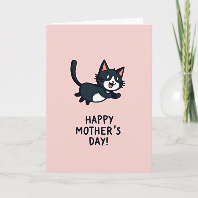 Vibrant Feline Leap Card (Front)