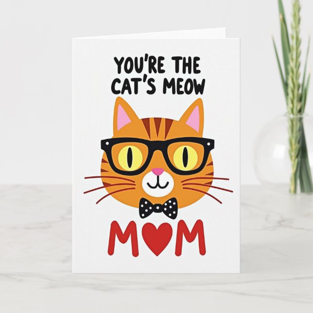 Vibrant Feline Mom Card (Front)