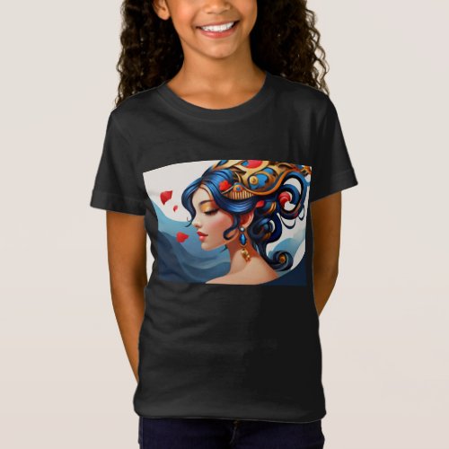 Vibrant Female Artist Design T_Shirt
