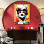Vibrant Female Pop Art  Poster<br><div class="desc">Whimsy Wall Art Co. Presents: The "Pop Femme" Collection Welcome to a world where color pops and styles dazzle! Introducing the "Pop Femme" Collection, a vibrant series of female portrait pop art prints that are a visual feast of fashion, femininity, and fearless expression. Each piece in this collection is a...</div>