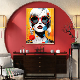 Vibrant Female Pop Art Poster