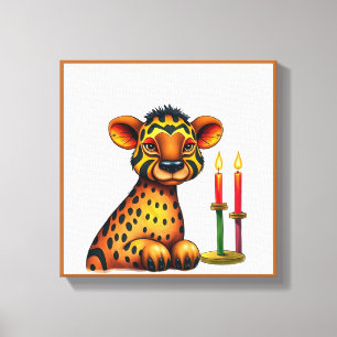 Vibrant festive Kwanzaa Wild Animals in Disguise Canvas Print