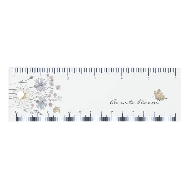 Vibrant field of wildflowers  ruler (Front)
