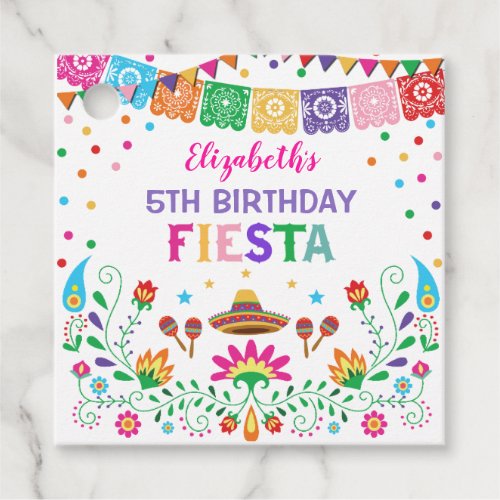 Vibrant Fiesta Birthday Mexican Shower Favors Deco Favor Tags