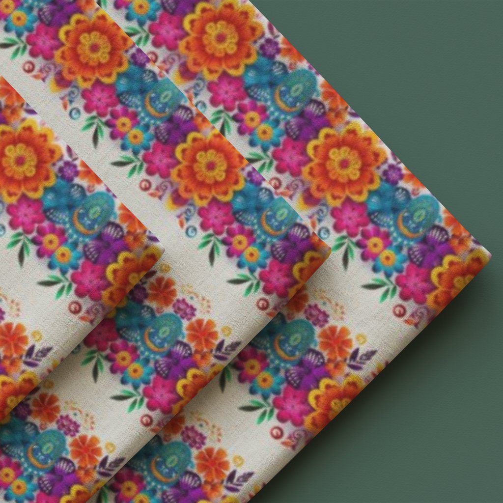 Vibrant Fiesta Folk Art Floral Pattern