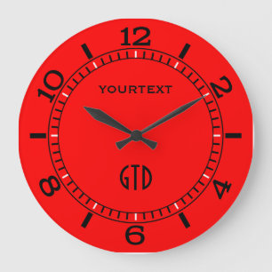 Vibrant Fire Red Dial to Personalize on a Large Clock