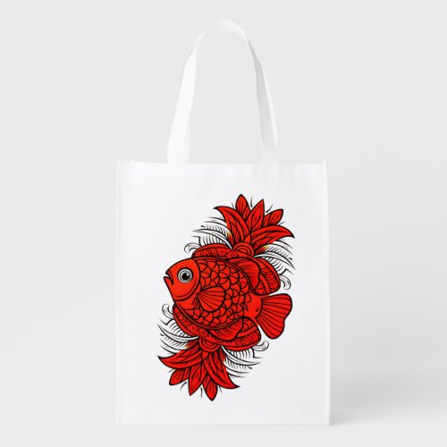 Vibrant Fish Design Grocery Bag