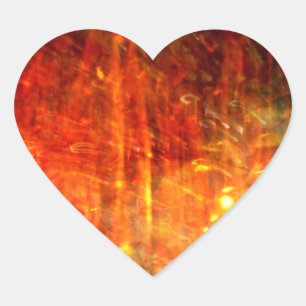 Vibrant Flame Art Heart Sticker