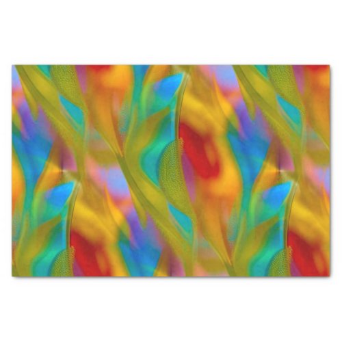 Vibrant Flame Look Abstract Glass Decoupage Tissue Paper