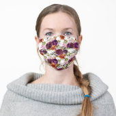 Vibrant Floral Adult Cloth Face Mask (Worn)