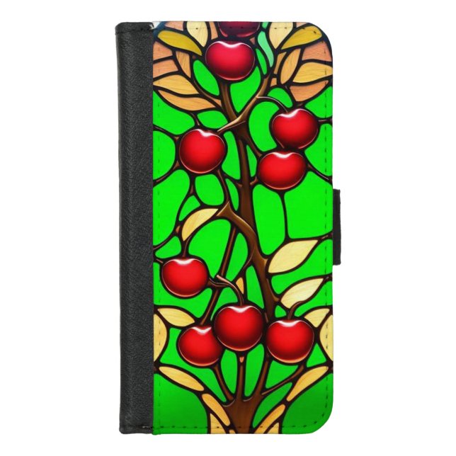 Vibrant Floral and Geometric Designs iPhone Wallet Case (Front)