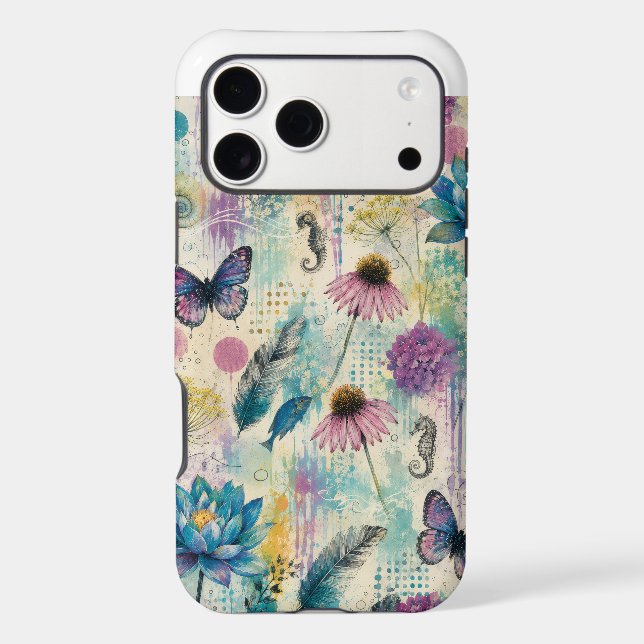 Vibrant Floral Aquatic Dream Case-Mate iPhone Case (Back)