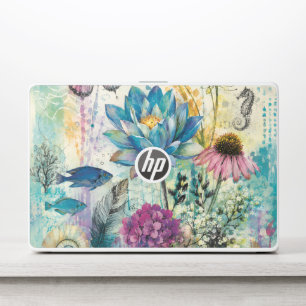 Vibrant Floral Aquatic Dream HP Laptop Skin