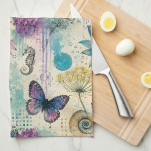 Vibrant Floral Aquatic Dream Kitchen Towel
