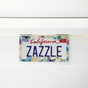 Vibrant Floral Aquatic Dream License Plate Frame