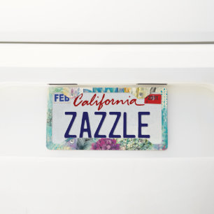 Vibrant Floral Aquatic Dream License Plate Frame