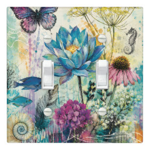 Vibrant Floral Aquatic Dream Light Switch Cover