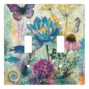 Vibrant Floral Aquatic Dream Light Switch Cover