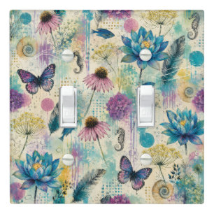 Vibrant Floral Aquatic Dream Light Switch Cover