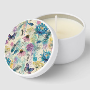 Vibrant Floral Aquatic Dream Mini Candle Favors