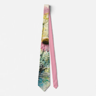 Vibrant Floral Aquatic Dream Neck Tie