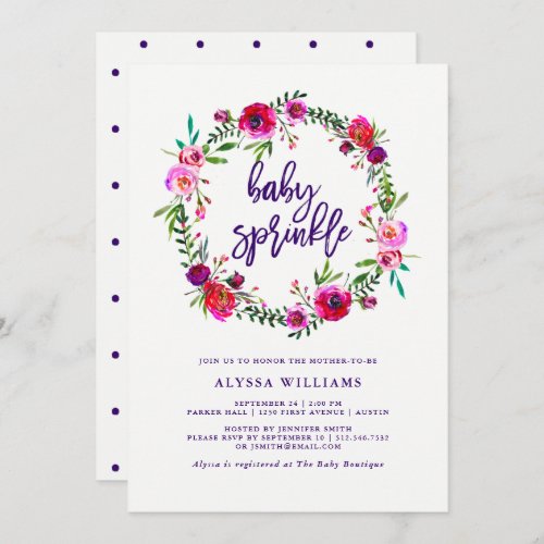 Vibrant Floral  Baby Sprinkle Invitation