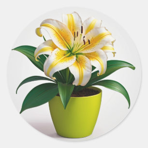 Vibrant Floral Botanical Art, Zinnia Flowers Classic Round Sticker