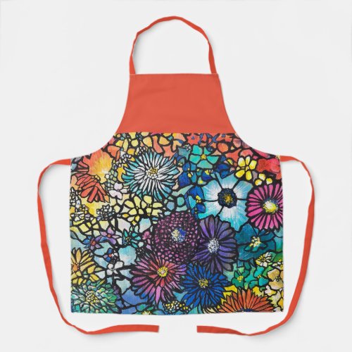 Vibrant Floral Bouquet Apron