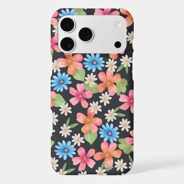 Vibrant Floral Bouquet Dark Pattern Iphone Case (Back)