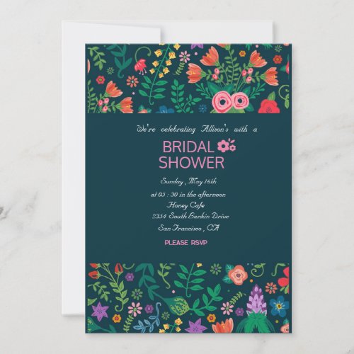 Vibrant Floral Bridal Shower Invitation Card