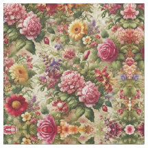Vibrant Floral Cotton Fabric – A Yard of Elegance