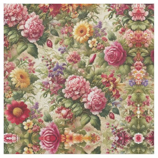 Vibrant Floral Cotton Fabric – A Yard of Elegance