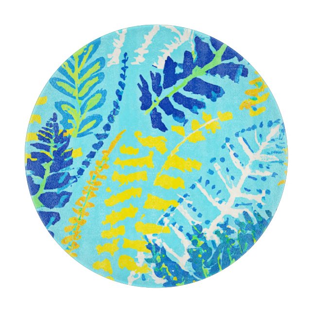 Vibrant Floral Design Cutting Board (Front)