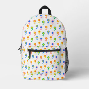 Vibrant Floral Design Printed Backpack