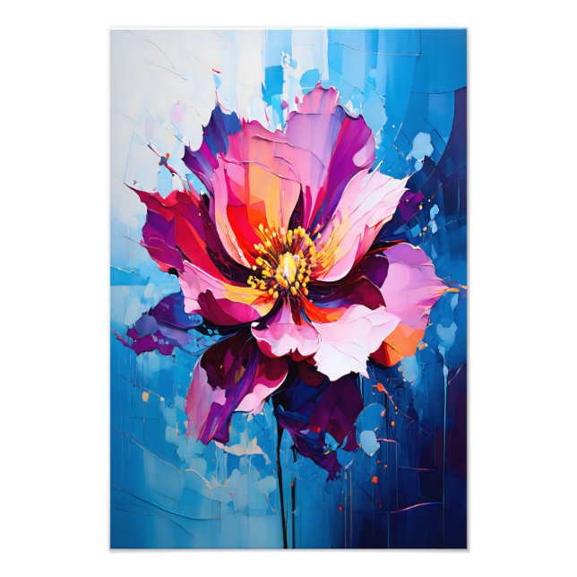Vibrant Floral Explosion Abstract Flower Art Photo Print (Front)