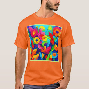 Vibrant Floral Fantasy Painting T-Shirt