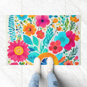Vibrant Floral Fiesta Doormat
