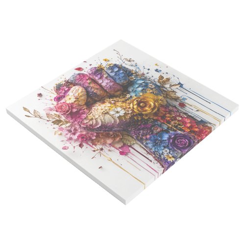 Vibrant Floral Fist Art: Strength And Resistance Gallery Wrap