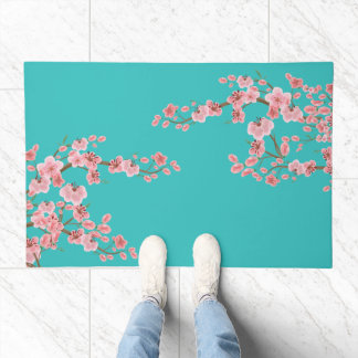 Vibrant Floral Garden Blooms Welcome Rug 