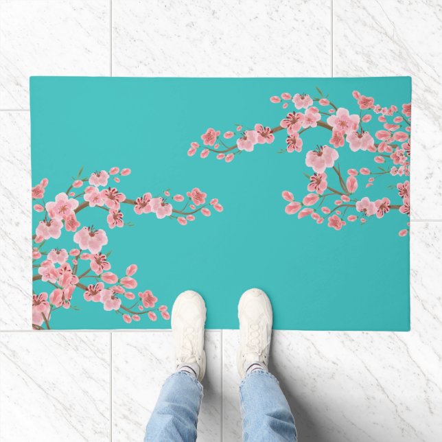 Vibrant Floral Garden Blooms Welcome Rug  (Indoor)