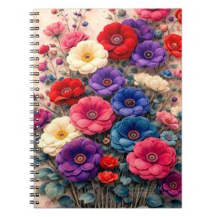 Vibrant Floral Garden Notebook