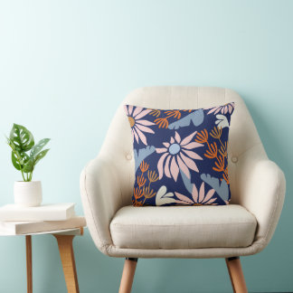 Vibrant Floral Hamony Throw Pillow