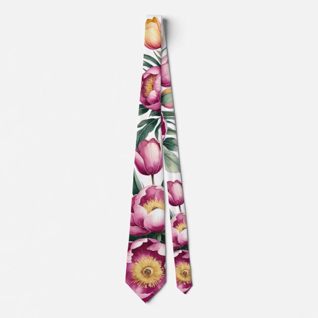 Vibrant Floral Harmony Groom Wedding Favor Neck Tie (Front)
